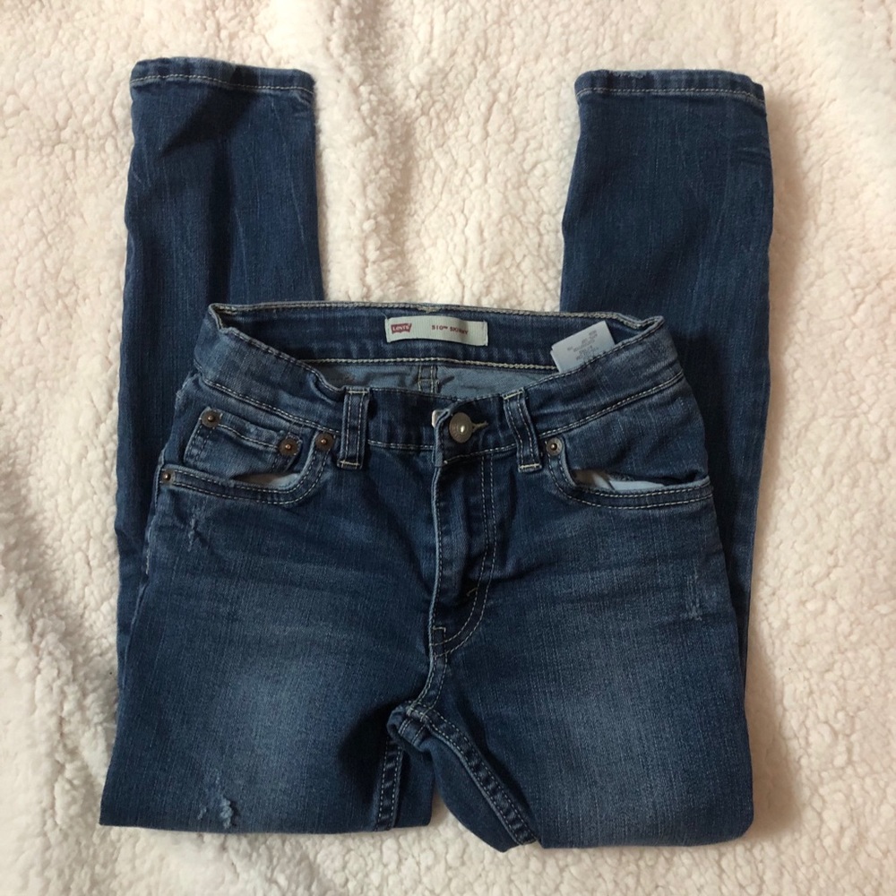 Boy Levi Skinny Blue Jeans